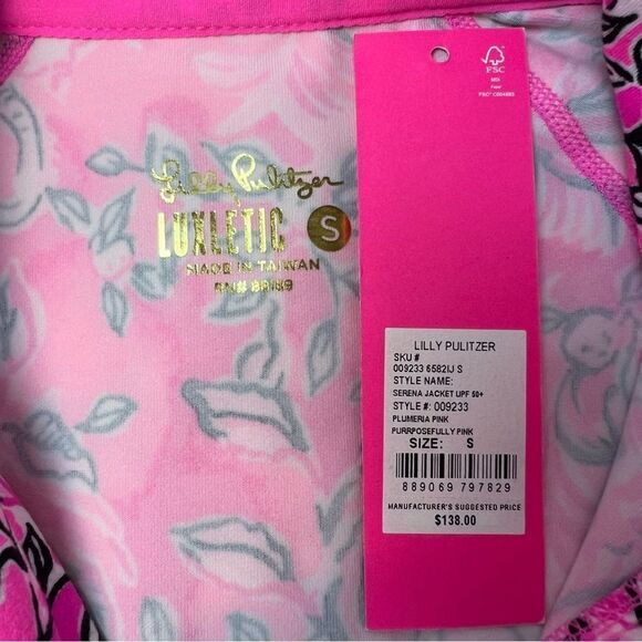 Lilly Pulitzer Serena Jacket Plumeria Pink Breast Cancer Purrposefully Pink S - Picture 14 of 14